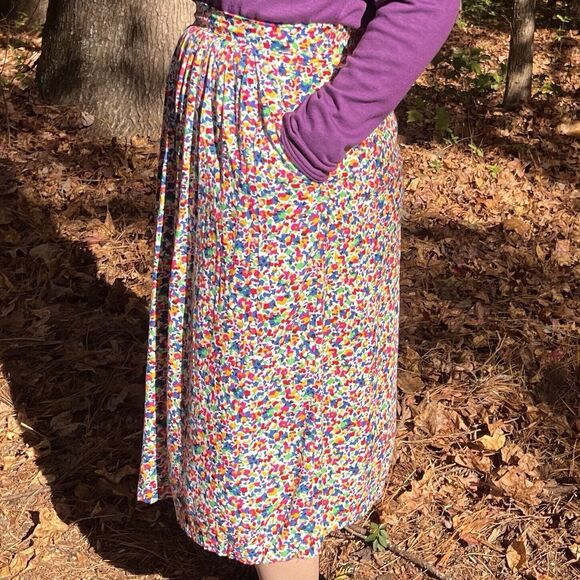 Requirements Vintage 90s Multi Color Abstract Confetti Skirt With Pockets Sz M - Picture 4 of 10